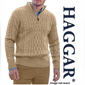 Haggar Clothing Men’s Quarter Zip Sweater Size XL